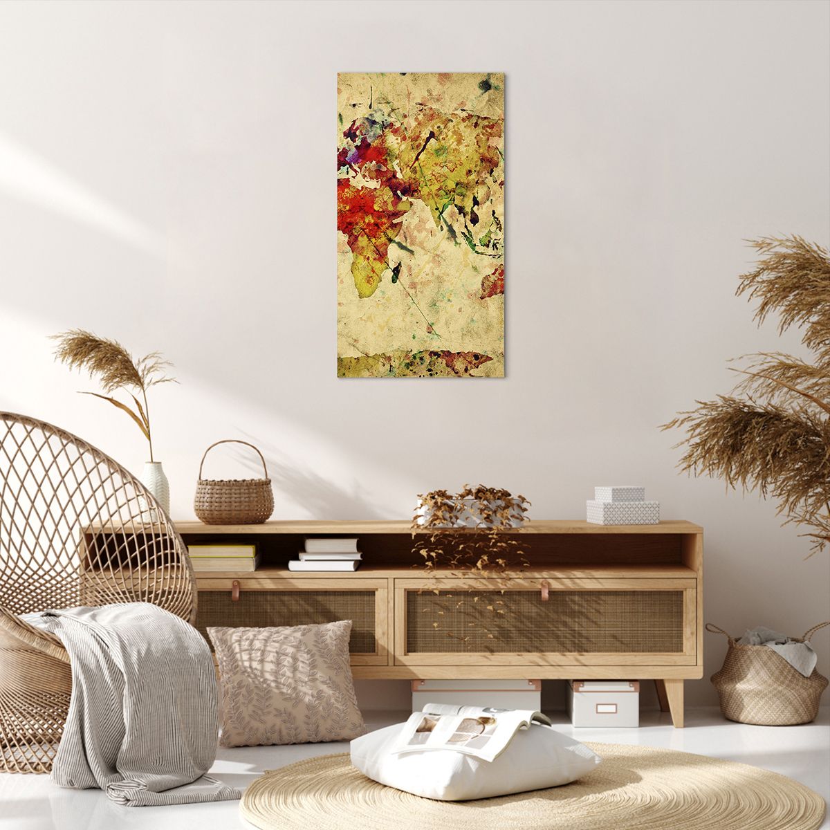 Obraz Na Płótnie - Mapa Kontynenty - 55X100 Cm - Pa55X100-3582