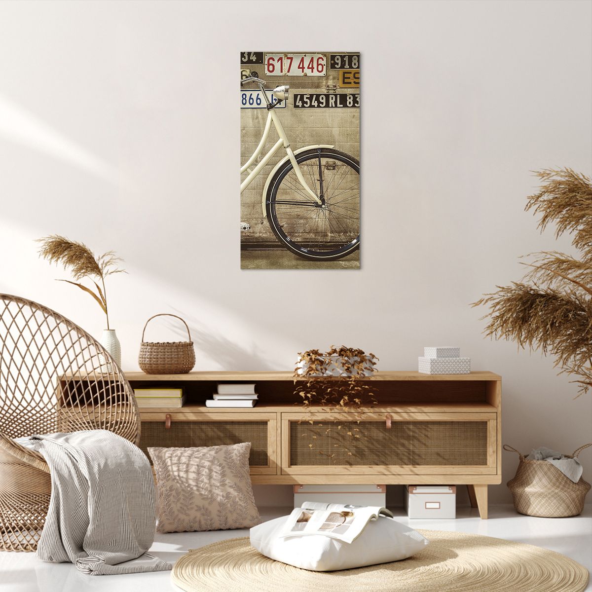 Obraz Na Płótnie - Rower Mur Tablica - 55X100 Cm - Pa55X100-3764