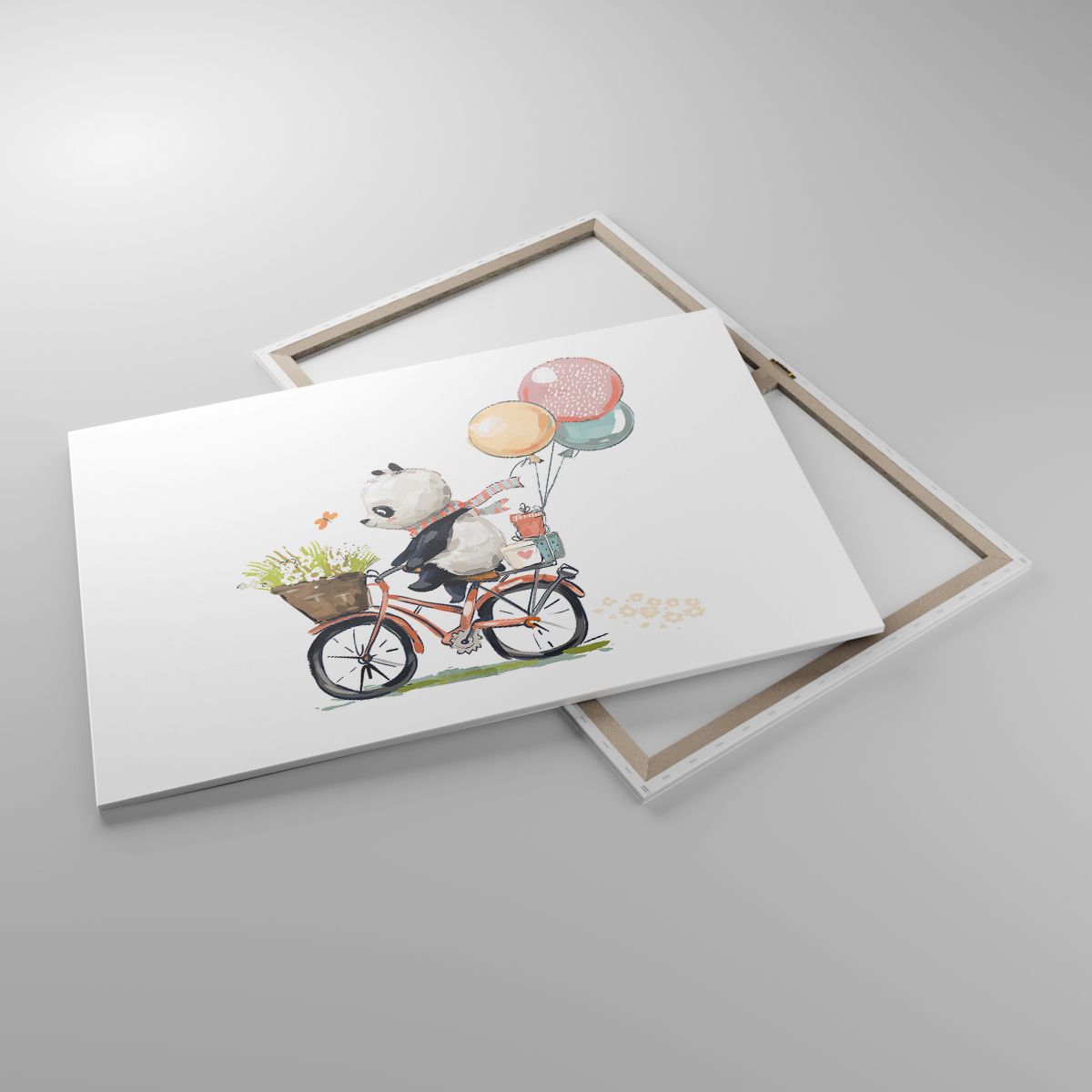 Leinwandbild Für Kinder, Leinwandbild Panda Auf Einem Fahrrad, Leinwandbild Abstraktion, Leinwandbild Bunte Luftballons, Leinwandbild Geschichte
