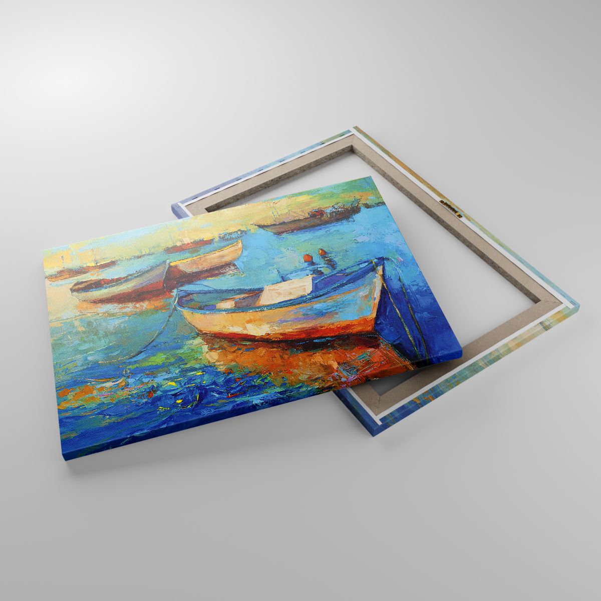 Leinwandbild Landschaft, Leinwandbild Fischereihafen, Leinwandbild Fischerboot, Leinwandbild Kunst, Leinwandbild Malerei