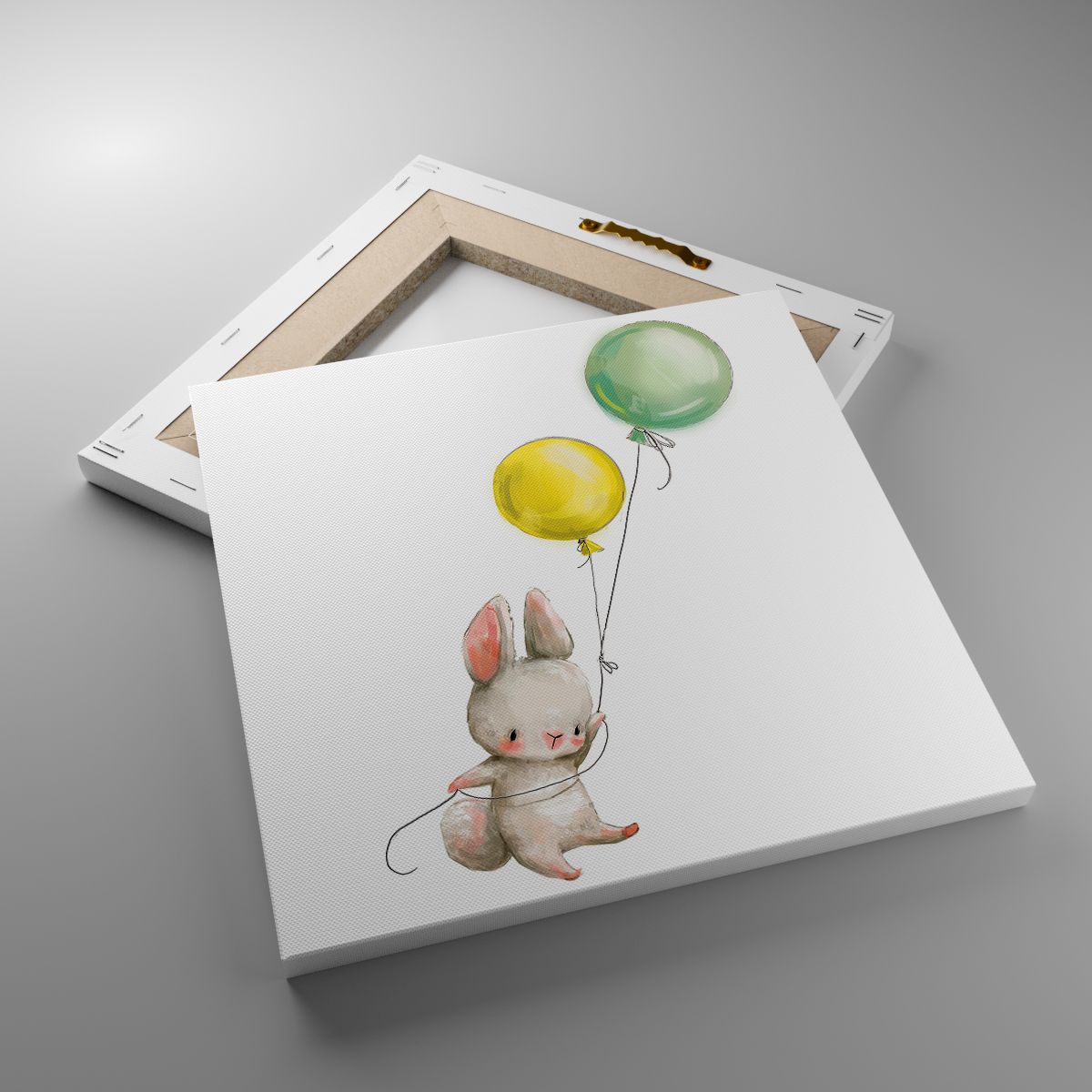 Leinwandbild Für Kinder, Leinwandbild Kaninchen, Leinwandbild Bunte Luftballons, Leinwandbild Freundschaft, Leinwandbild Liebe