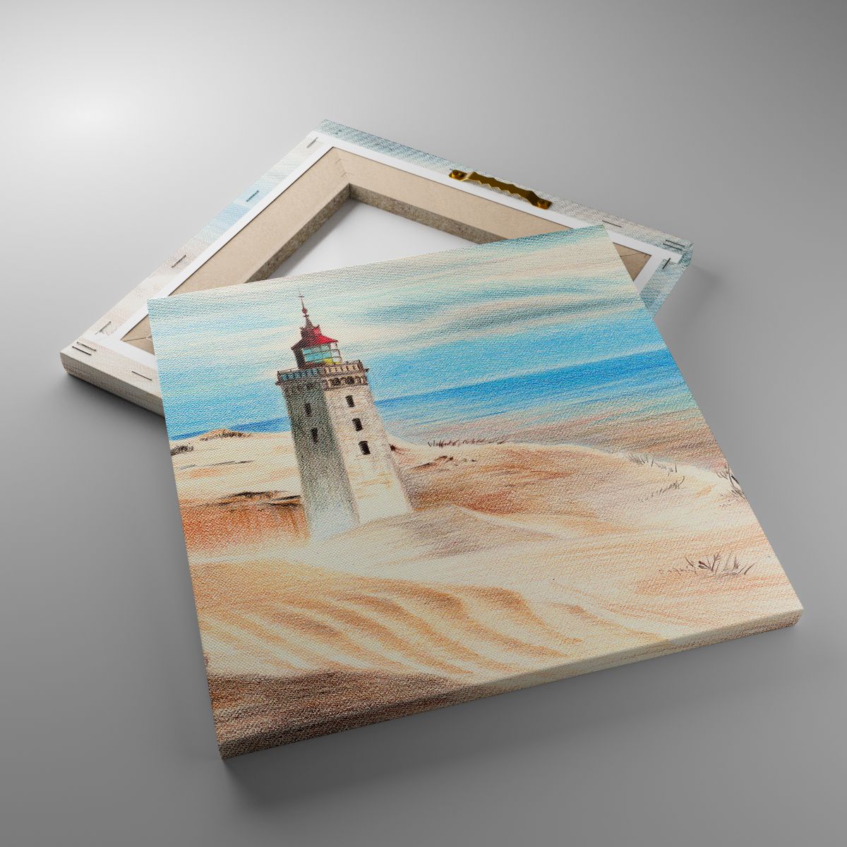 Leinwandbild Leuchtturm, Leinwandbild Strand, Leinwandbild Meer, Leinwandbild Düne, Leinwandbild Malerei