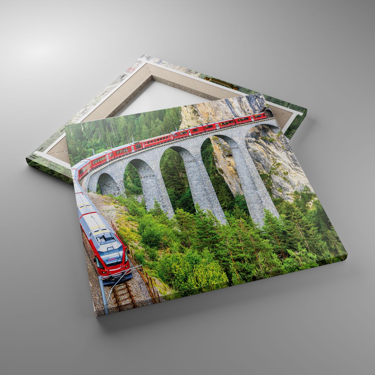 Obrazy Most Kolejowy, Obrazy Krajobraz Górski, Obrazy Pociąg Pasażerski, Obrazy Góry, Obrazy Alpy