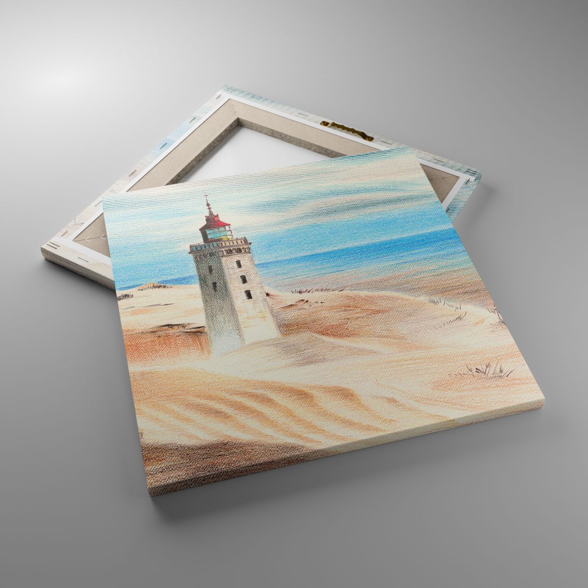Leinwandbild Leuchtturm, Leinwandbild Strand, Leinwandbild Meer, Leinwandbild Düne, Leinwandbild Malerei
