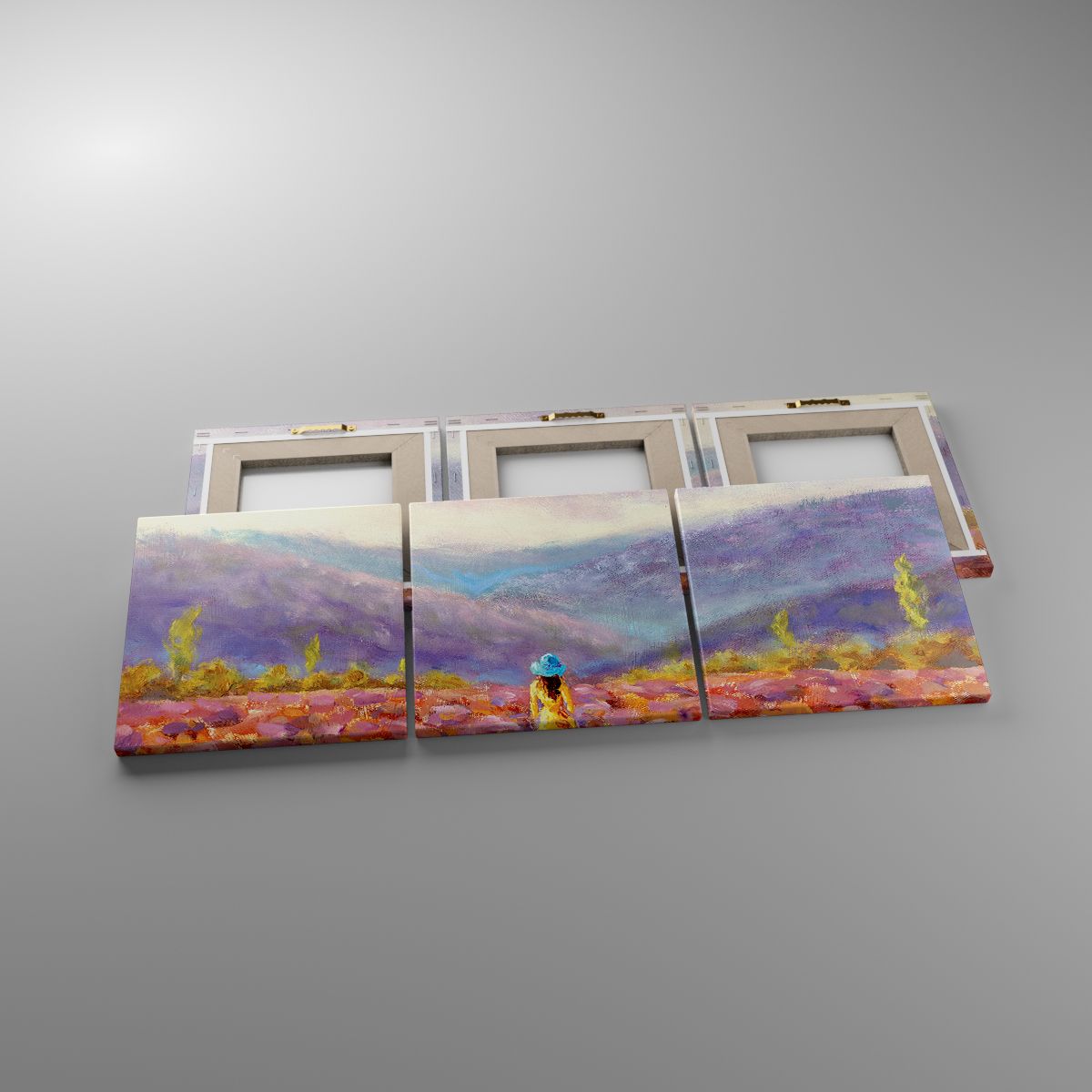 Leinwandbild Landschaft, Leinwandbild Frau, Leinwandbild Lavendelfeld, Leinwandbild Provence, Leinwandbild Malerei