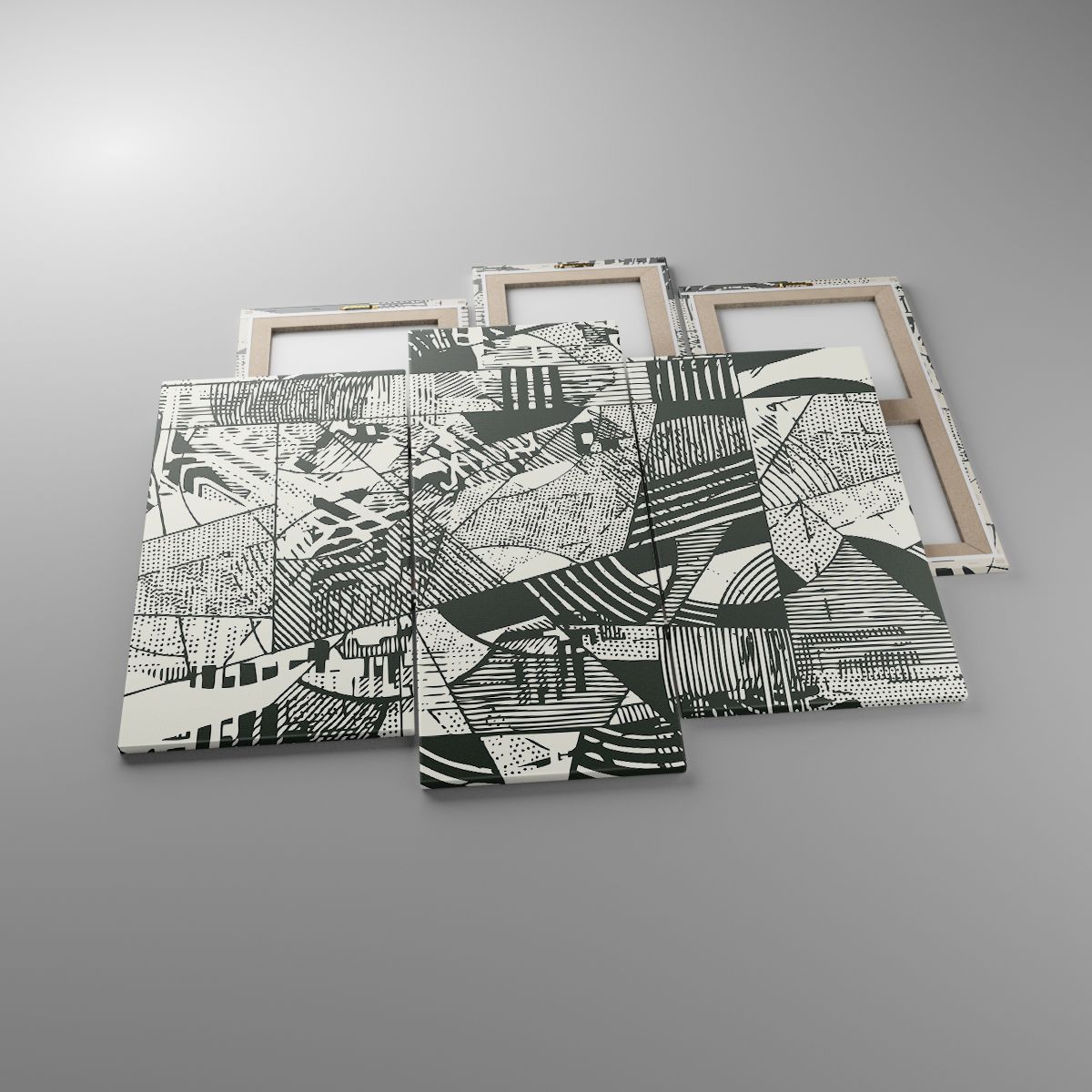 Leinwandbild Abstraktion, Leinwandbild Jahrgang, Leinwandbild Grafik, Leinwandbild Schwarz Und Weiß, Leinwandbild Moderne Kunst