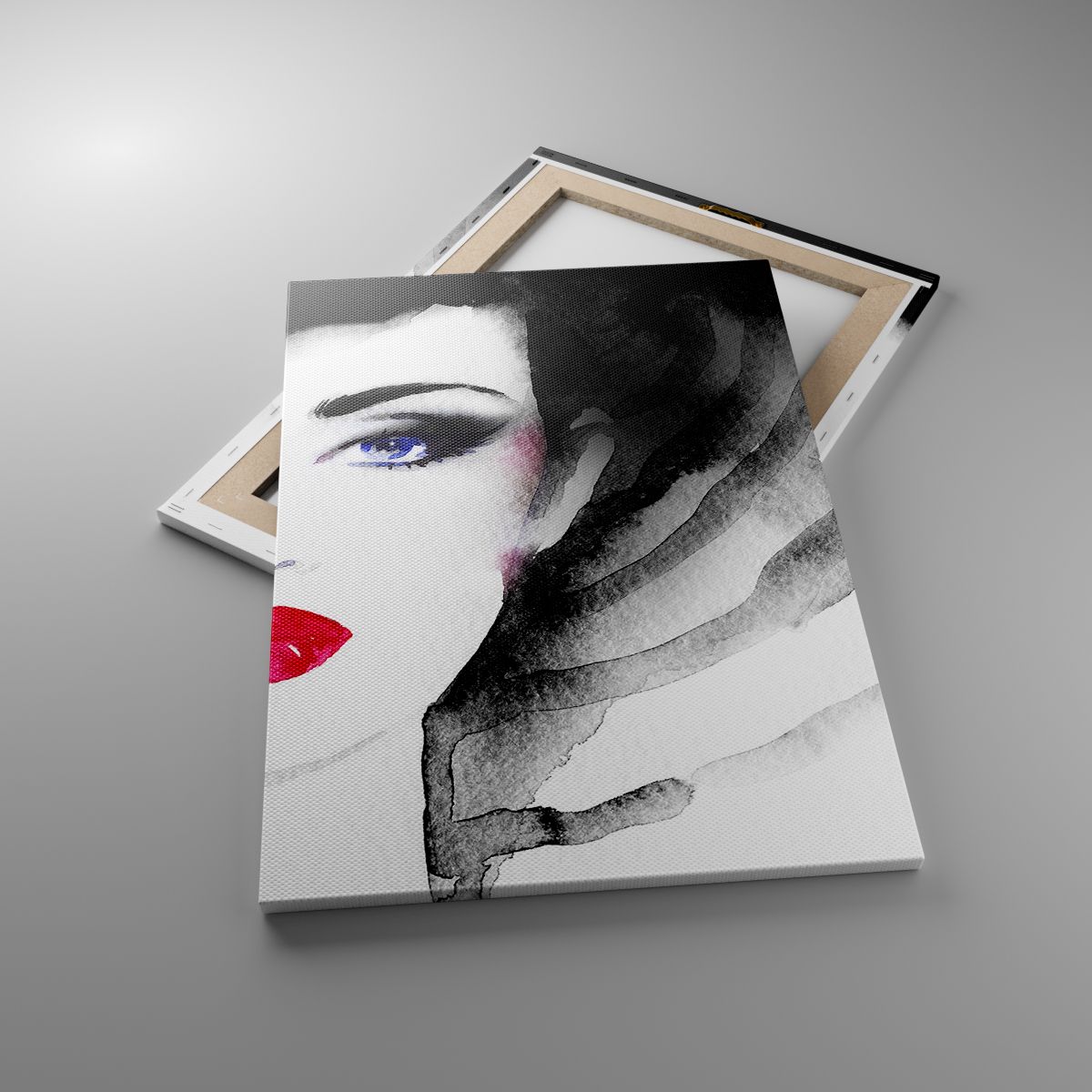 Canvas picture Woman'S Face, Canvas picture Red Lips, Canvas picture Blue Eyes, Canvas picture Portrait Of A Woman, Canvas picture Art