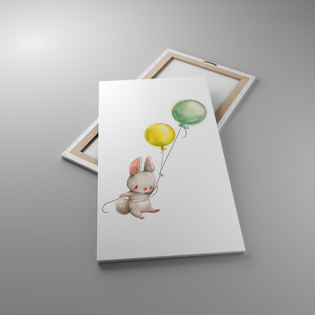 Leinwandbild Für Kinder, Leinwandbild Kaninchen, Leinwandbild Bunte Luftballons, Leinwandbild Freundschaft, Leinwandbild Liebe
