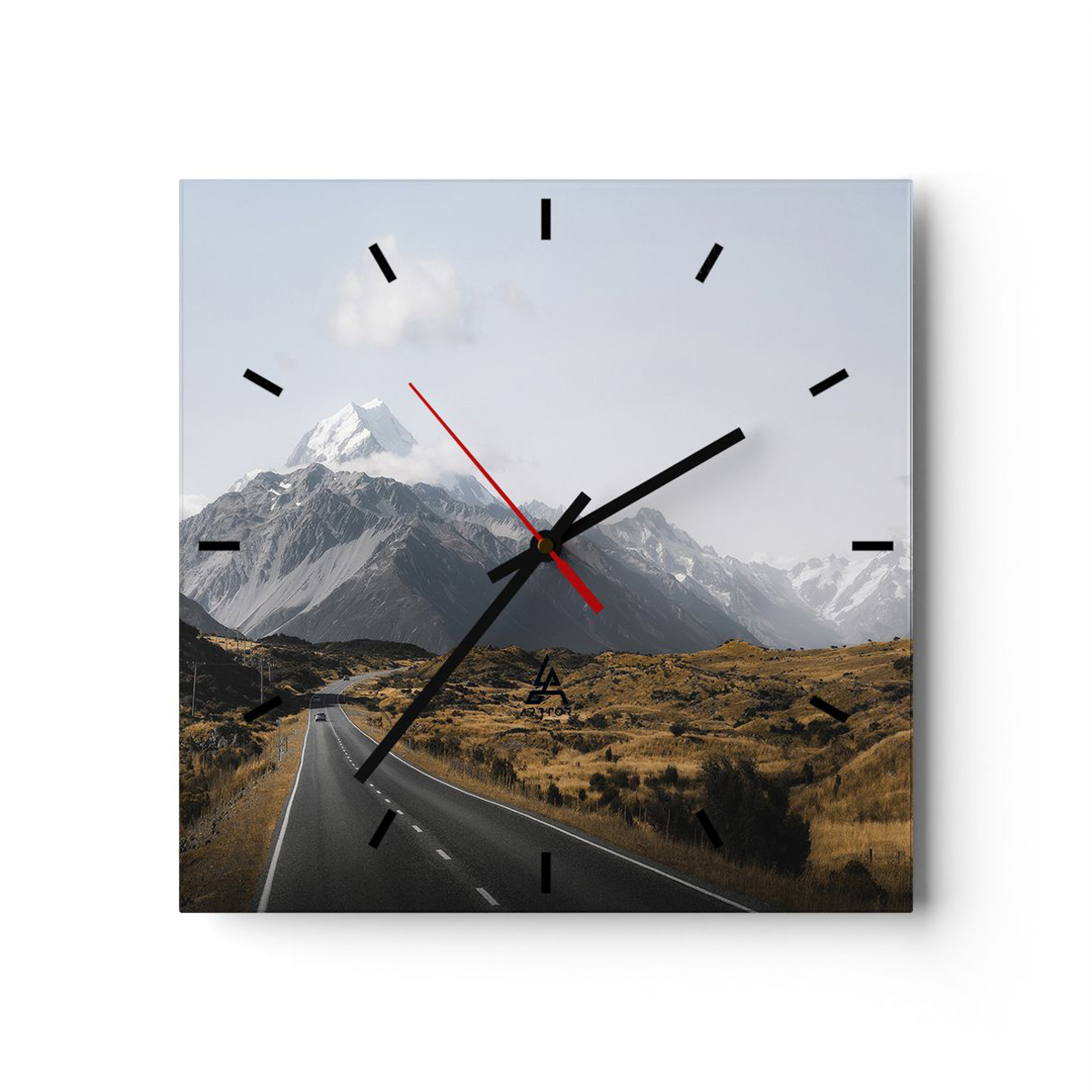 Horloge Murale Verre ARTTOR – Viaduc Landwasser Train, 30x30 Cm, Silencieuse