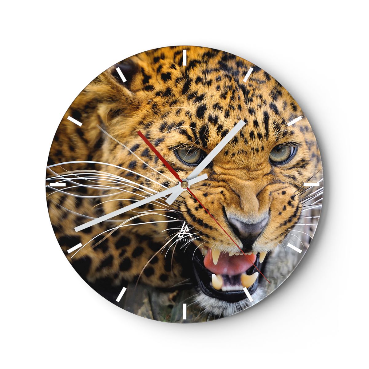 Horloge murale en verre 40x40cm Animaux cheval course ? pied prairie