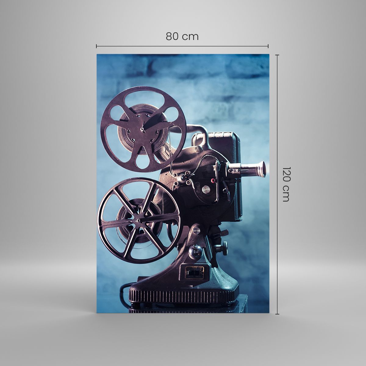 Orologio da parete, Orologio in Vetro Arttor 30x30 cm - Nel vecchio cinema  - Proiettore Cinematografico, Vintage ▾, Telecamera, Cinema, Bobina