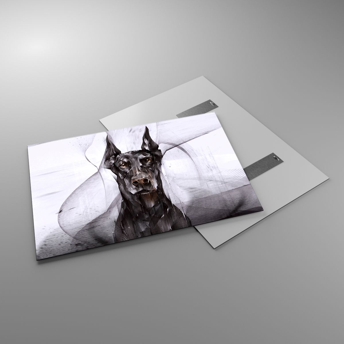 Glasbild Abstraktion, Glasbild Dobermann, Glasbild Hund, Glasbild Tiere, Glasbild Grafik