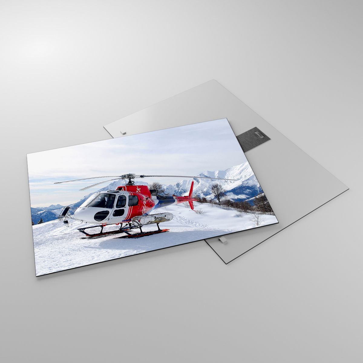 Cuadro Helicóptero, Cuadro Paisaje, Cuadro Alpes, Cuadro Montañas, Cuadro Helicóptero De Rescate