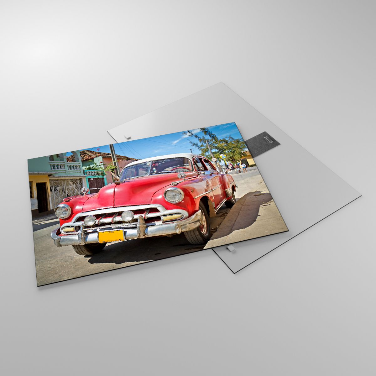 Glasbild Automobil, Glasbild Oldtimer, Glasbild Die Architektur, Glasbild Kuba, Glasbild Havanna