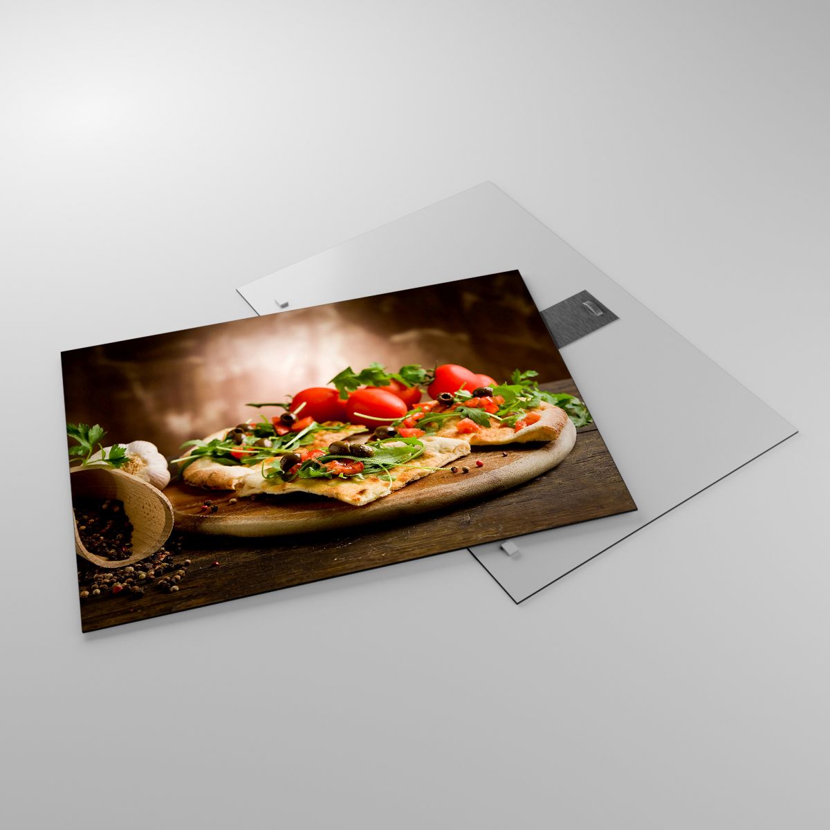 Glasbild Gastronomie, Glasbild Pizza, Glasbild Italien, Glasbild Küche, Glasbild Tomaten