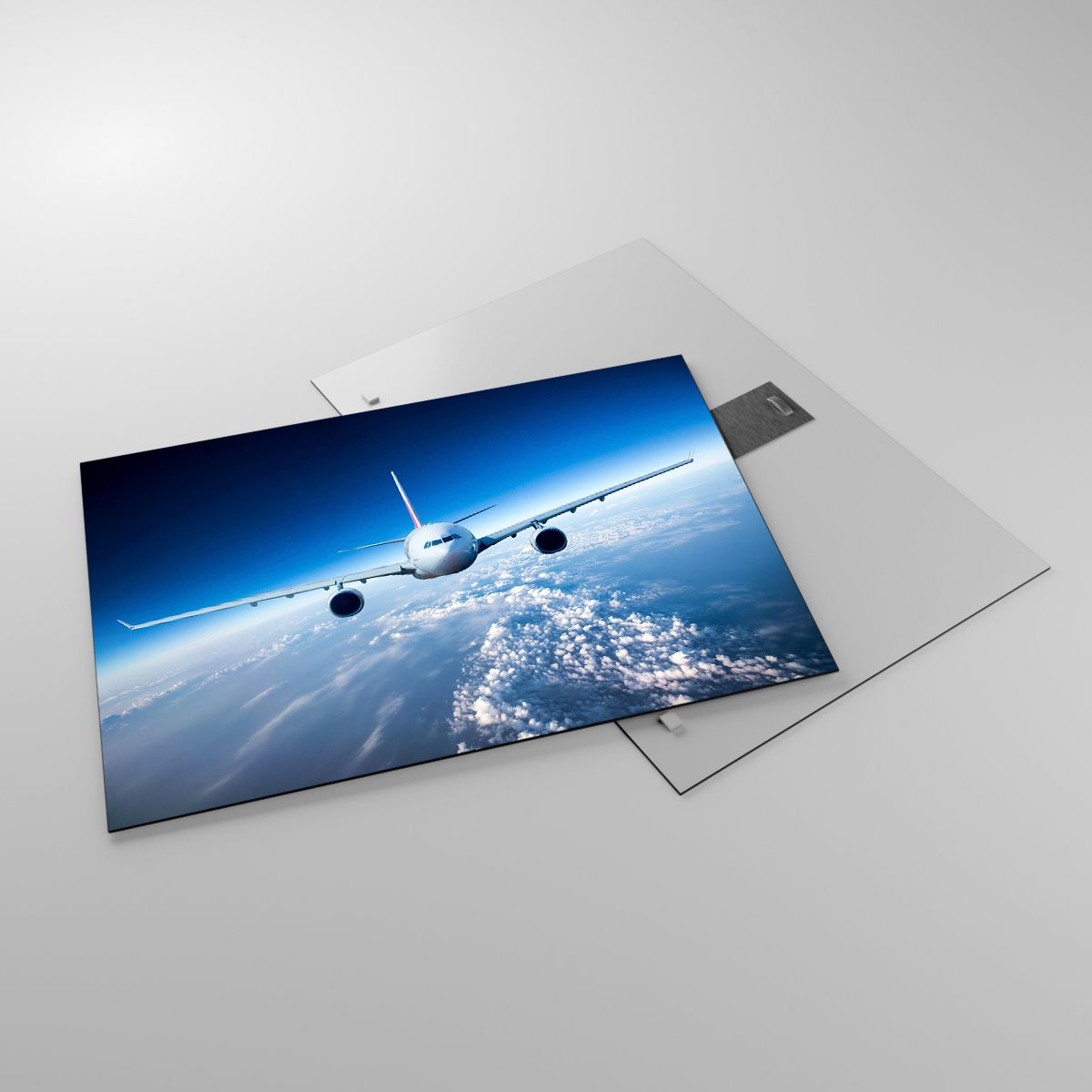 Glasbild Ebene, Glasbild Flugzeug, Glasbild Reise, Glasbild Himmel, Glasbild Wolken