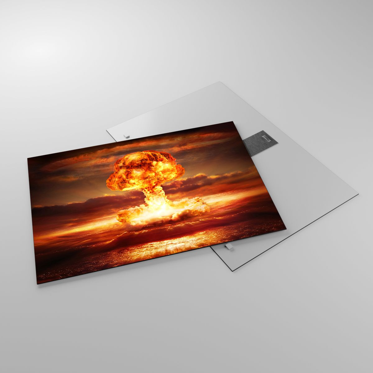 Glasbild Atombombe, Glasbild Militär, Glasbild Grafik, Glasbild Apokalypse, Glasbild Krieg