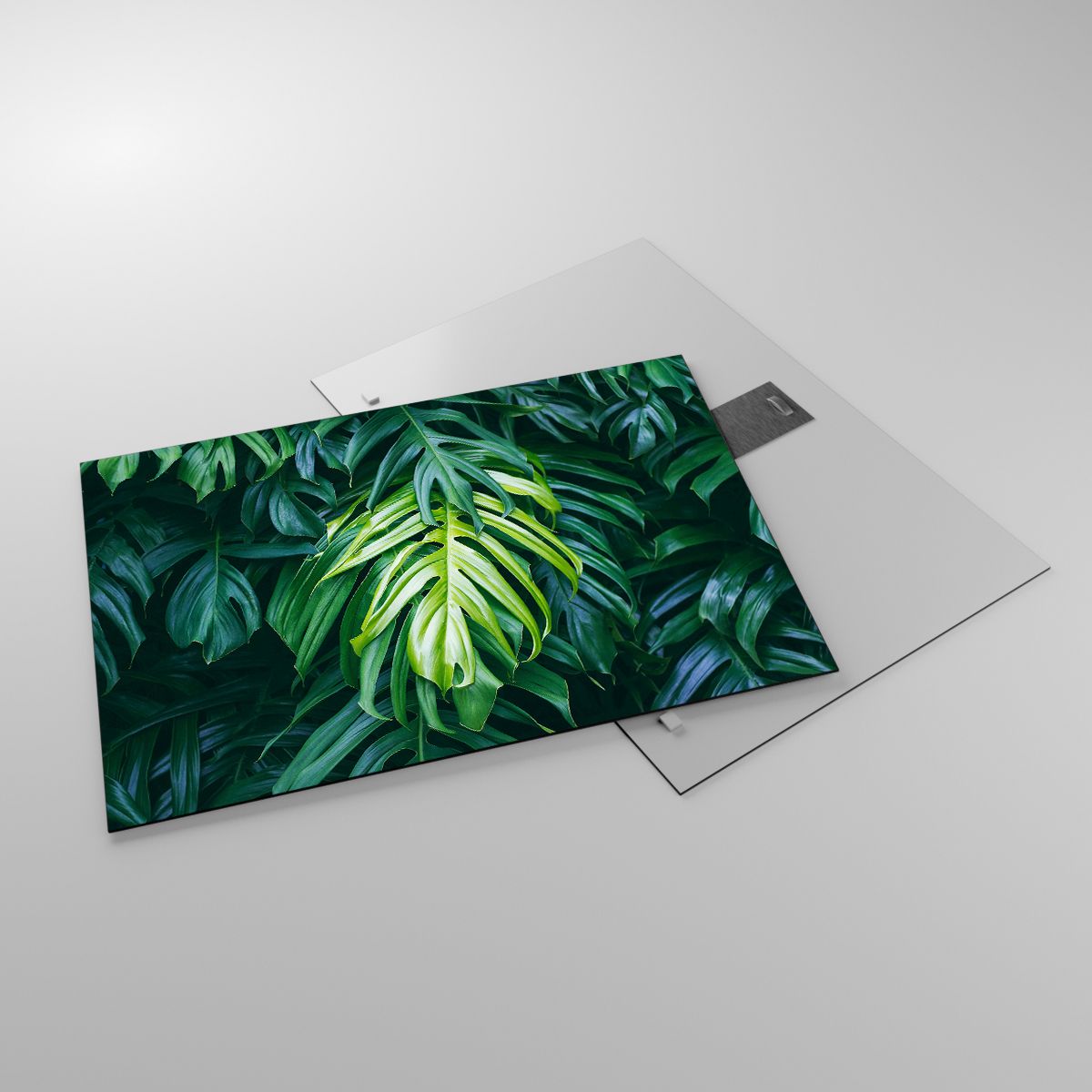 Glasbild Tropische Pflanze, Glasbild Monstera-Blatt, Glasbild Natur, Glasbild Grünes Blatt, Glasbild Hawaii