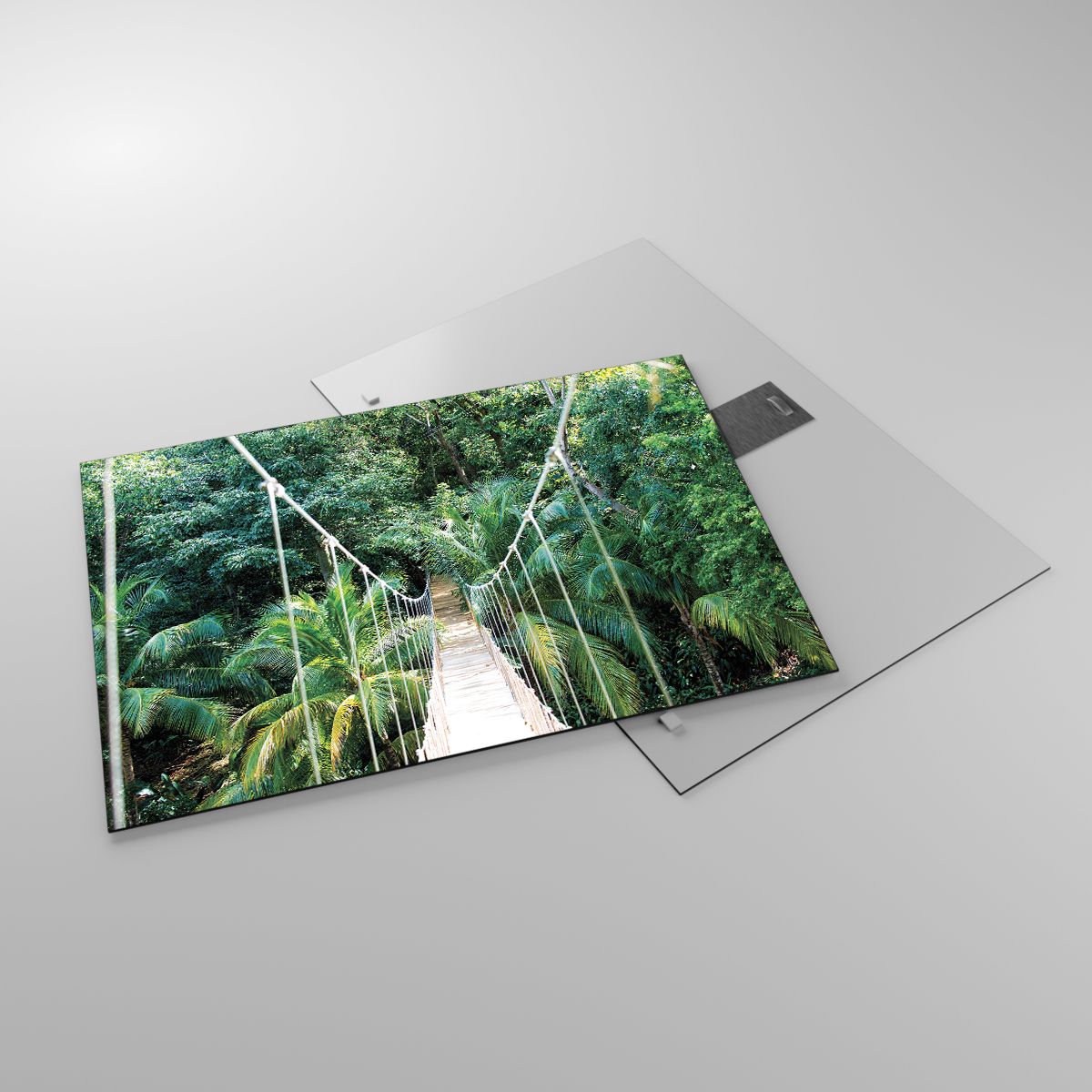 Billede på glas Landskab, Billede på glas Jungle, Billede på glas Honduras, Billede på glas Hængende Bro, Billede på glas Natur