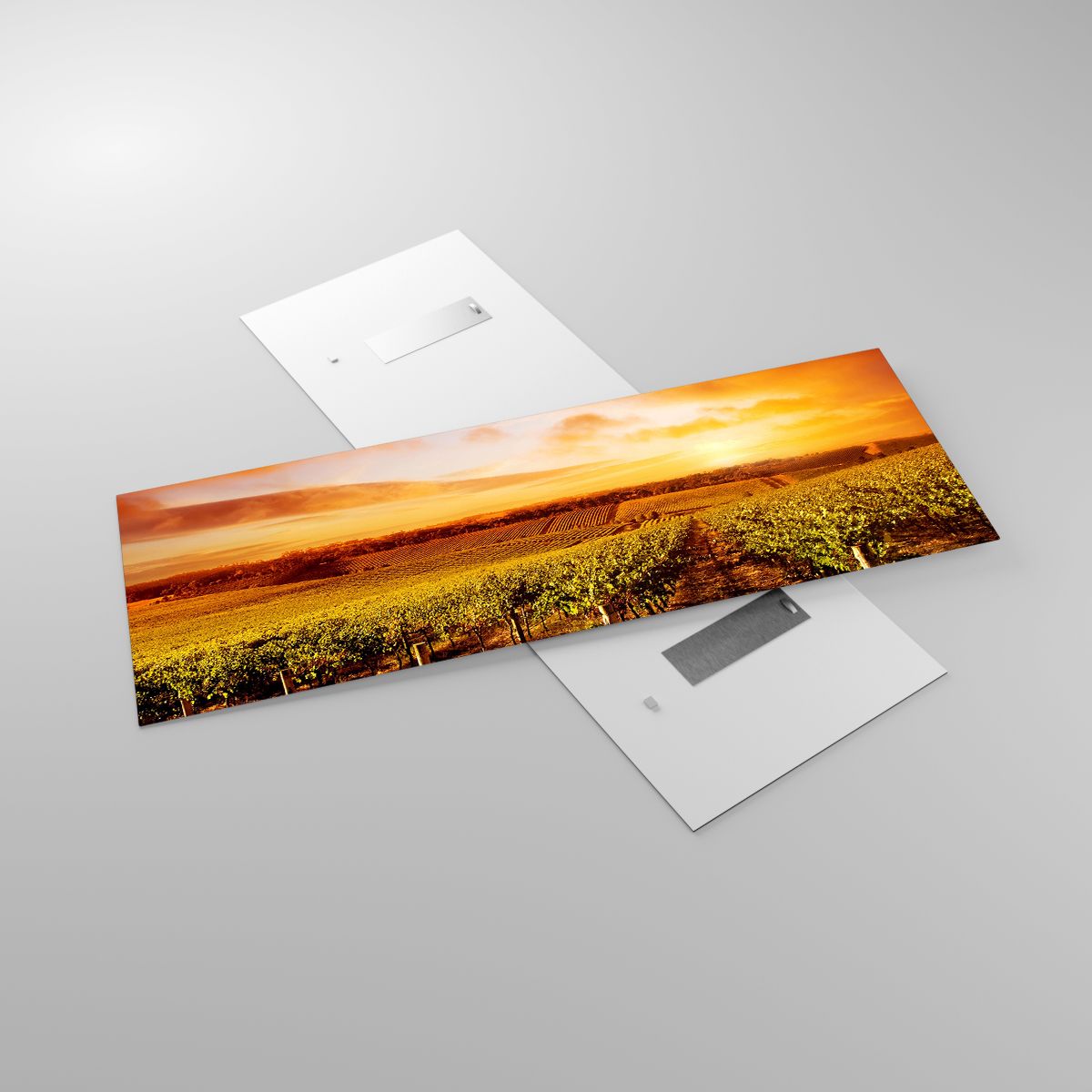 Glasbild Weinberg, Glasbild Der Sonnenuntergang, Glasbild Landschaft, Glasbild Landschaft, Glasbild Natur