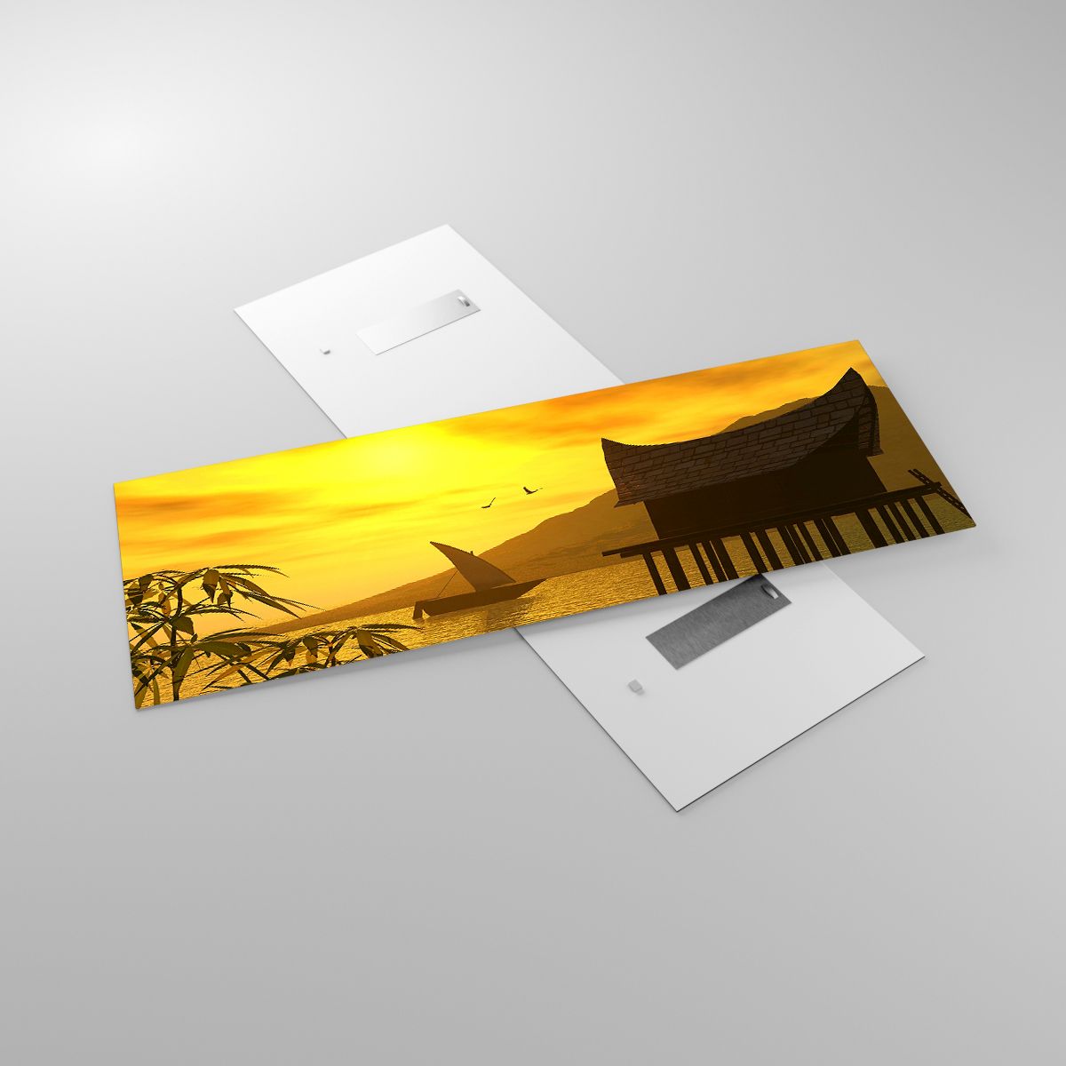 Glasbild Landschaft, Glasbild Der Sonnenuntergang, Glasbild Asien, Glasbild Natur, Glasbild Meer