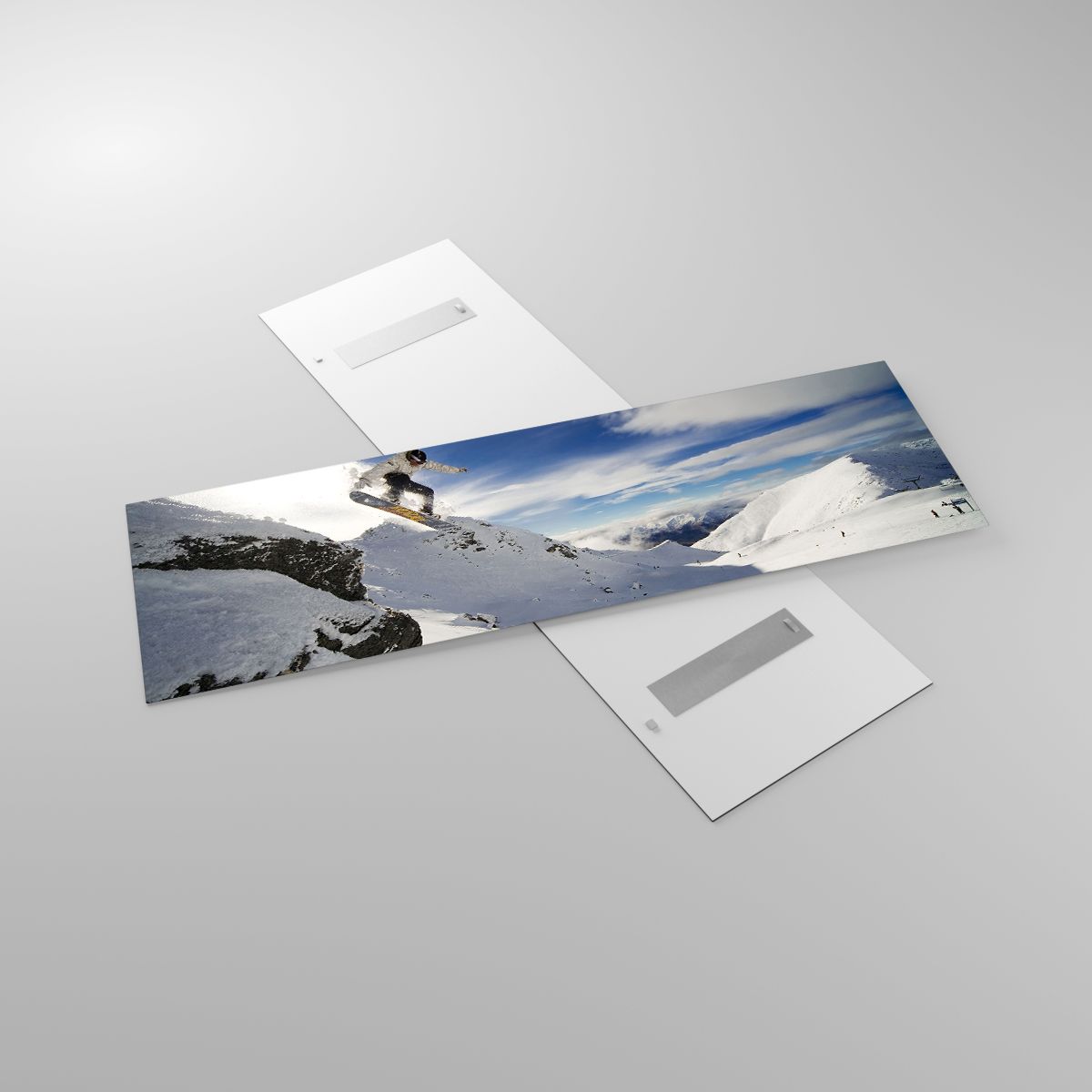 Obraz na skle Snowboard, Obraz na skle Krajina, Obraz na skle Hory, Obraz na skle Sníh, Obraz na skle Sport