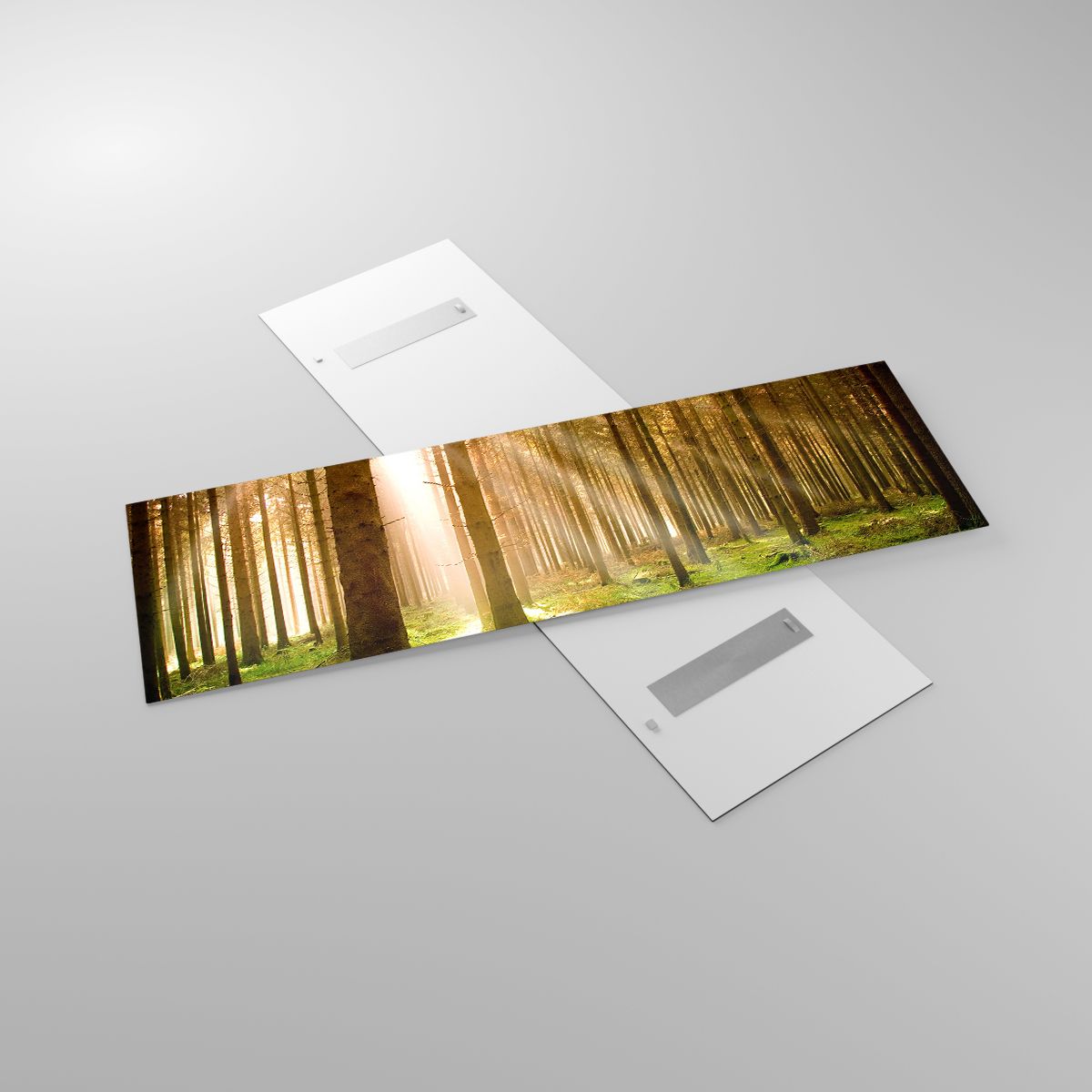 Glasbild Wald, Glasbild Sonnenstrahlen, Glasbild Natur, Glasbild Landschaft, Glasbild Landschaft