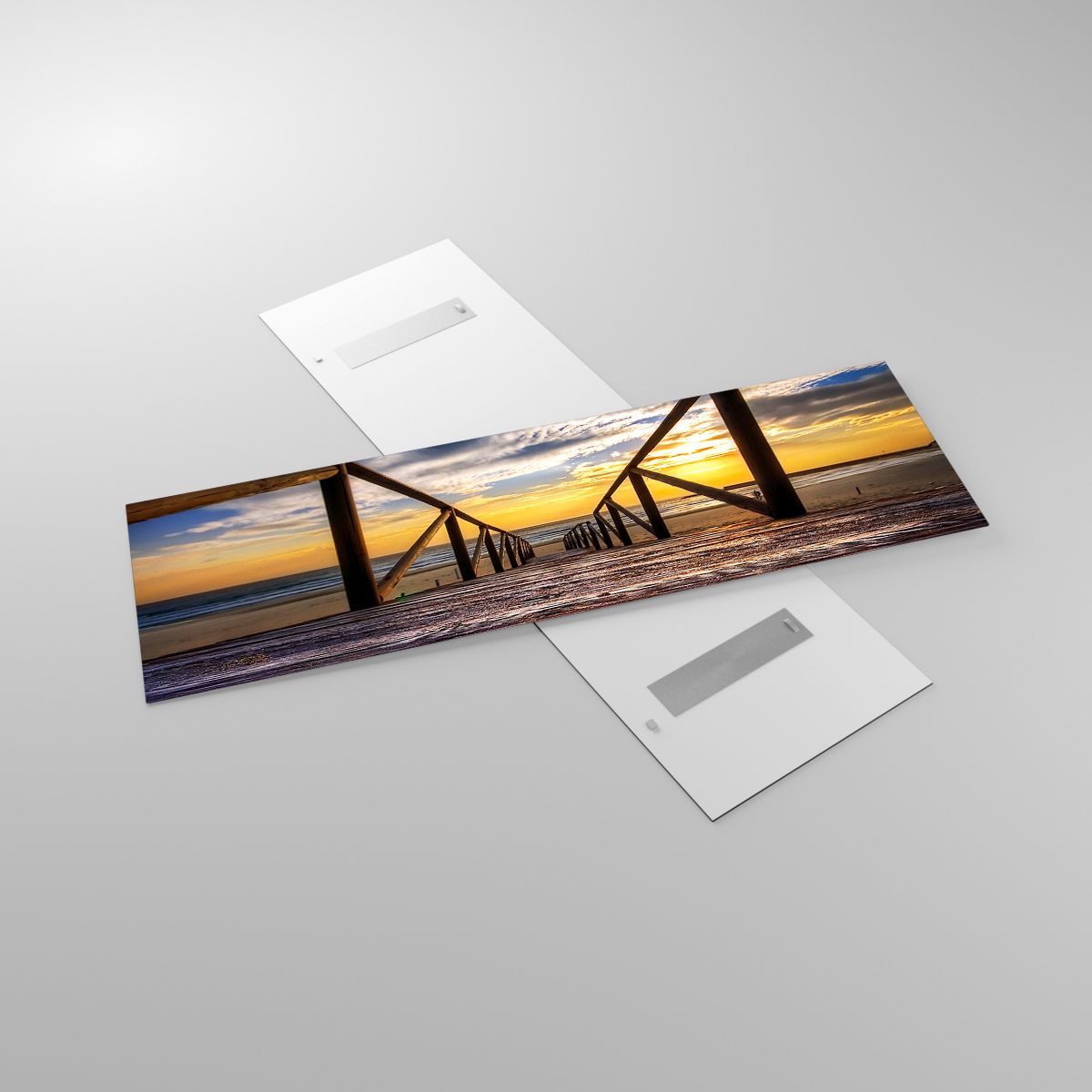 Glasbild Landschaft, Glasbild Der Sonnenuntergang, Glasbild Meer, Glasbild Natur, Glasbild Abstieg Zum Strand