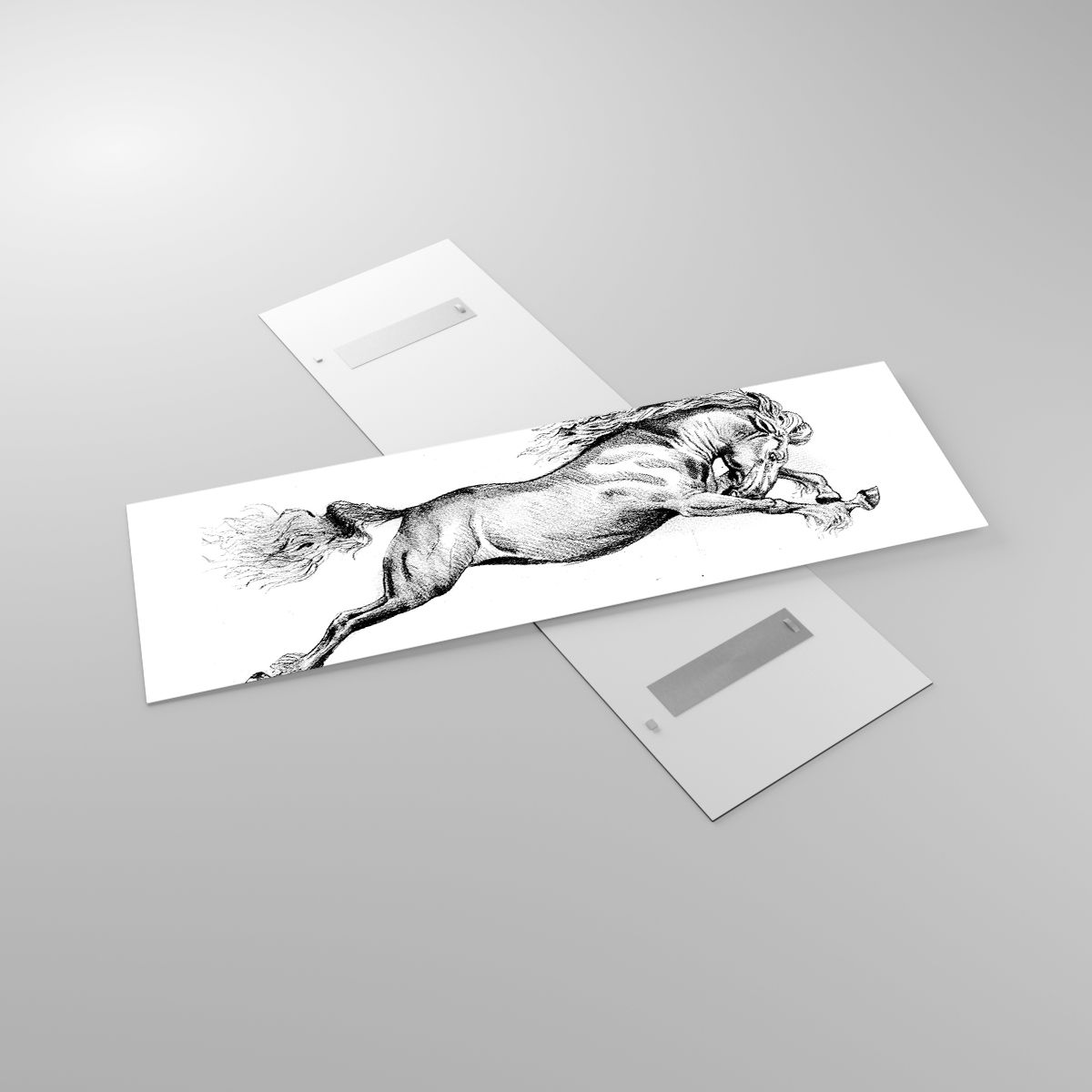 Glass picture  Horse, Glass picture  Animals, Glass picture  Graphics, Glass picture  Black And White, Glass picture  Jump