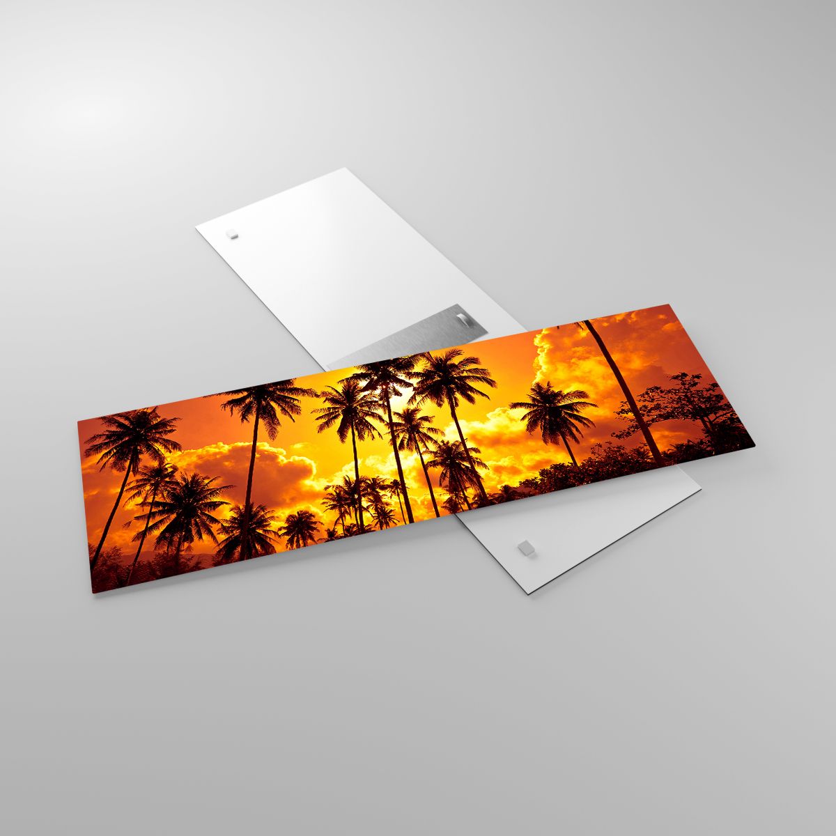 Glasbild Palmen, Glasbild Tropen, Glasbild Sonne, Glasbild Landschaft, Glasbild Strand