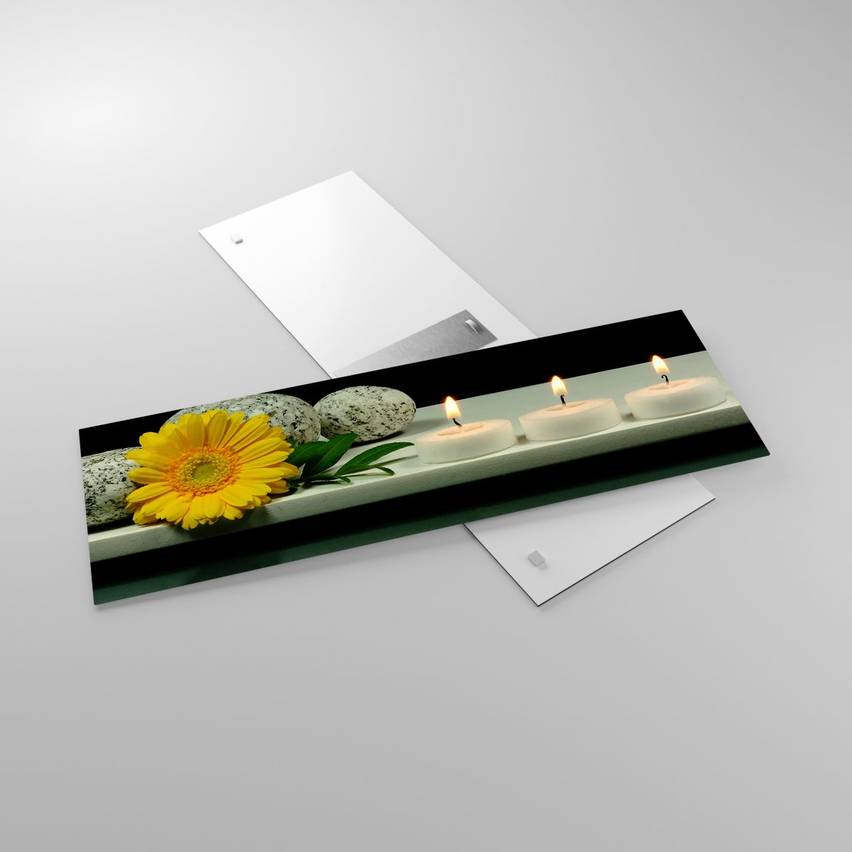 Glasbild Blumen, Glasbild  Spa, Glasbild Kerzen, Glasbild Gerbera, Glasbild Entspannung
