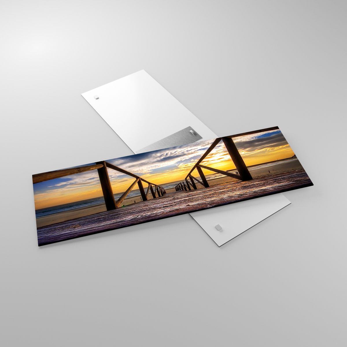 Billede på glas Landskab, Billede på glas Solnedgangen, Billede på glas Hav, Billede på glas Natur, Billede på glas Nedstigning til stranden