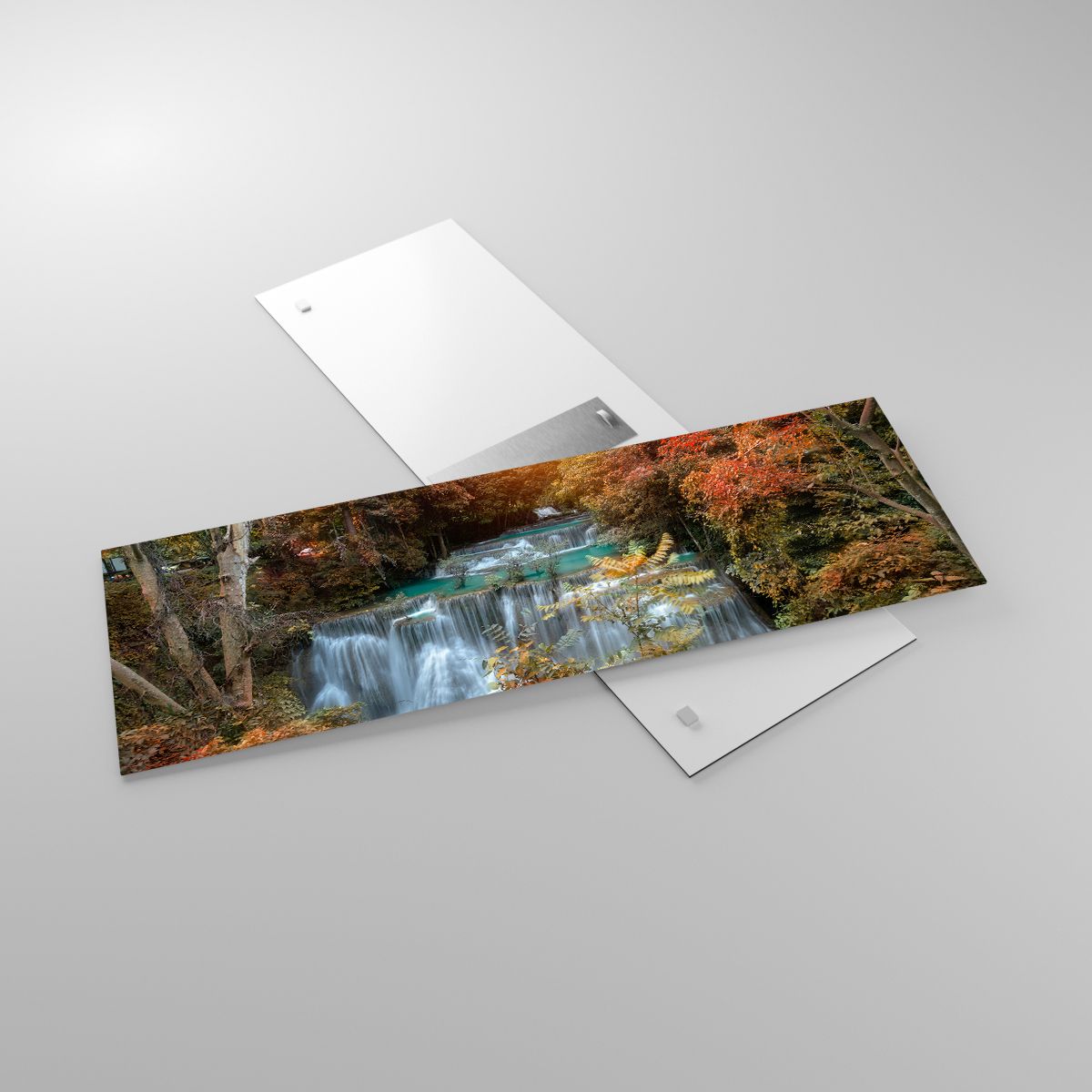 Glasbild Landschaft, Glasbild Wasserfall, Glasbild Wald, Glasbild  Park, Glasbild Der Sonnenuntergang