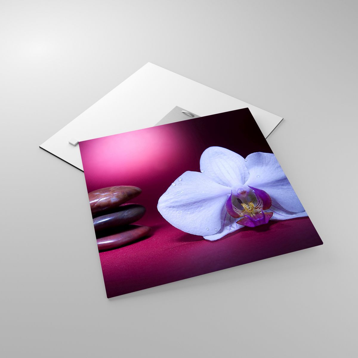 Glasbild Blumen, Glasbild  Spa, Glasbild Steine, Glasbild Orchidee, Glasbild Entspannung