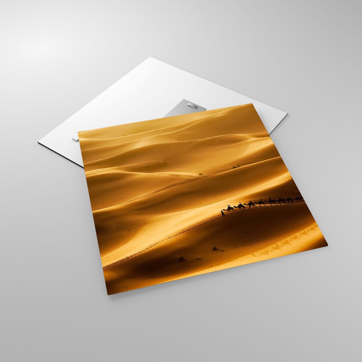 Glasbild Landschaft, Glasbild Afrika, Glasbild Wüste, Glasbild Sahara, Glasbild Kamele