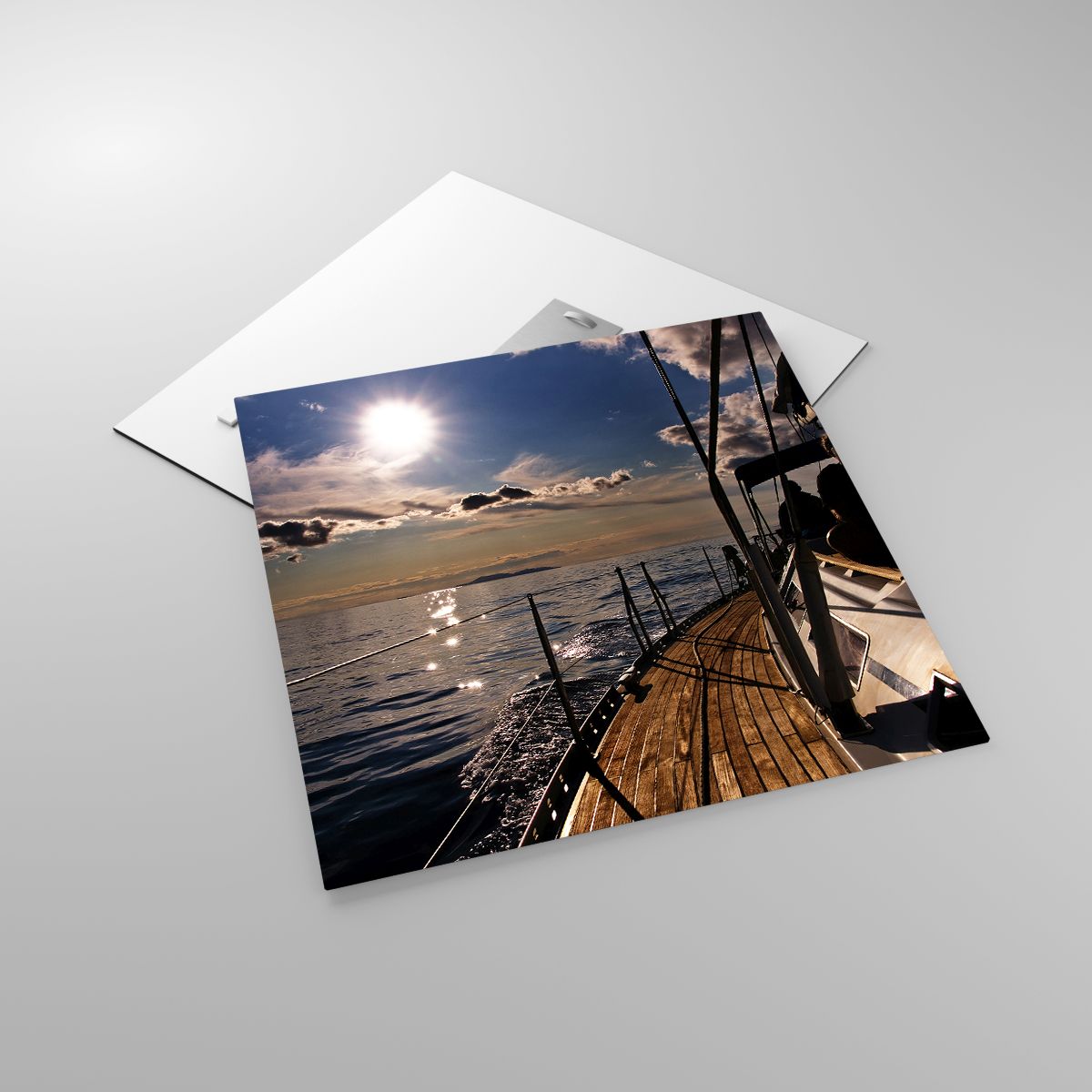 Glasbild Marine, Glasbild Yacht, Glasbild Meer, Glasbild Der Sonnenuntergang, Glasbild Personen