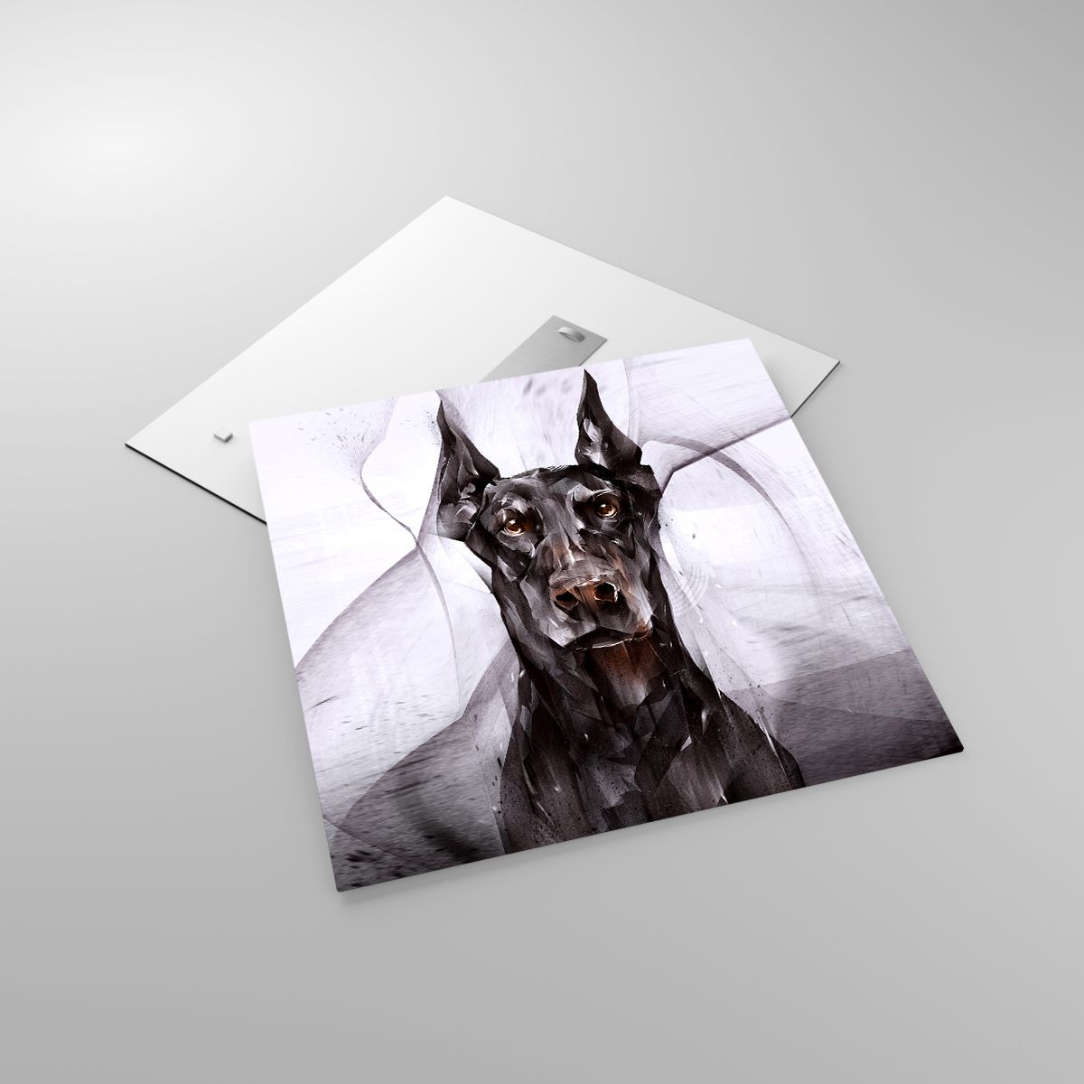 Glasbild Abstraktion, Glasbild Dobermann, Glasbild Hund, Glasbild Tiere, Glasbild Grafik