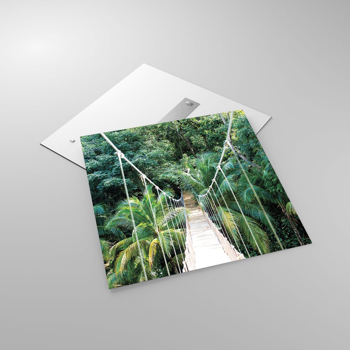 Glasbild Landschaft, Glasbild Urwald, Glasbild Honduras, Glasbild Hängende Brücke, Glasbild Natur