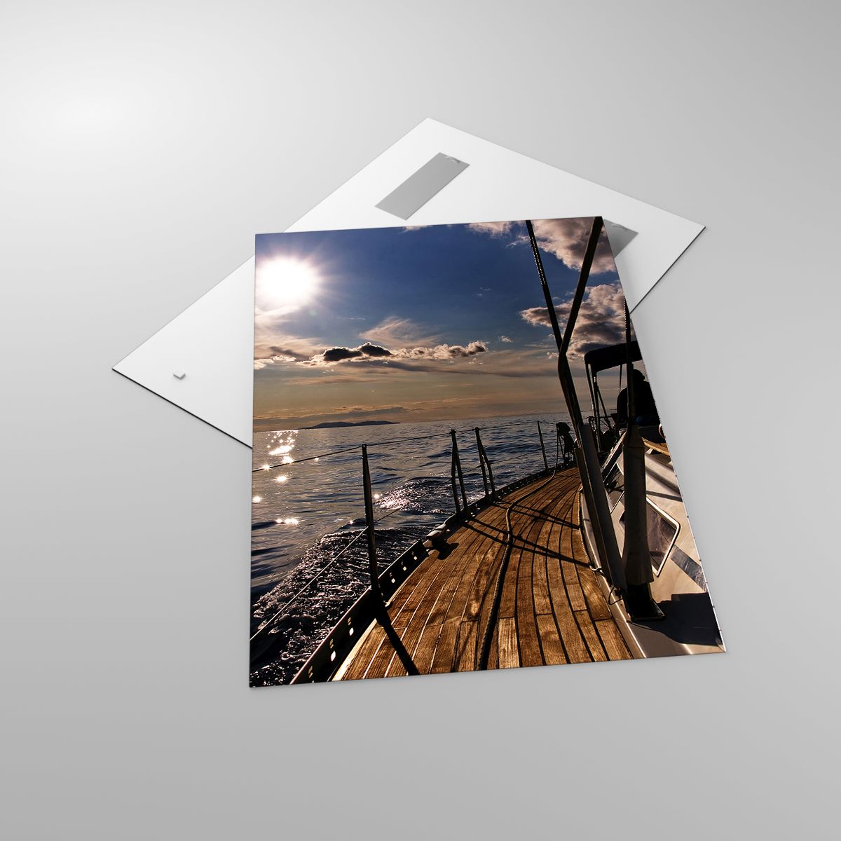 Billede på glas Marine, Billede på glas Yacht, Billede på glas Hav, Billede på glas Solnedgangen, Billede på glas Mennesker