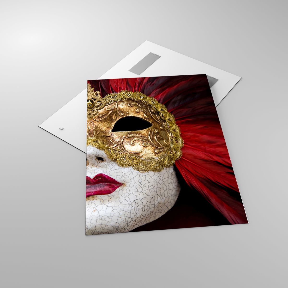 Glasbild Venezianische Maske, Glasbild Kunst, Glasbild Venedig, Glasbild Karneval, Glasbild Italien