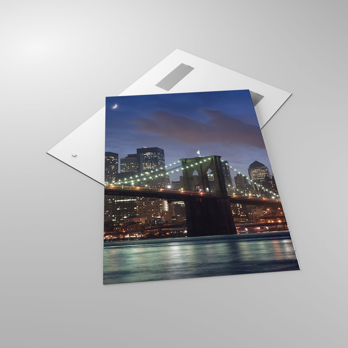 Glasbild Stadt, Glasbild New York, Glasbild Brooklyn Brücke, Glasbild Manhattan, Glasbild Usa