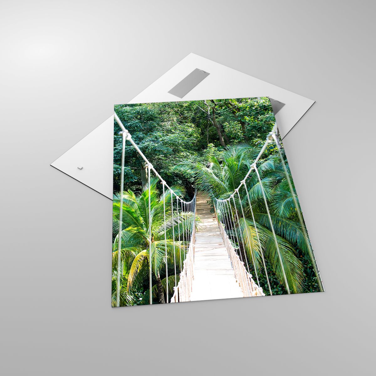 Glasbild Landschaft, Glasbild Urwald, Glasbild Honduras, Glasbild Hängende Brücke, Glasbild Natur