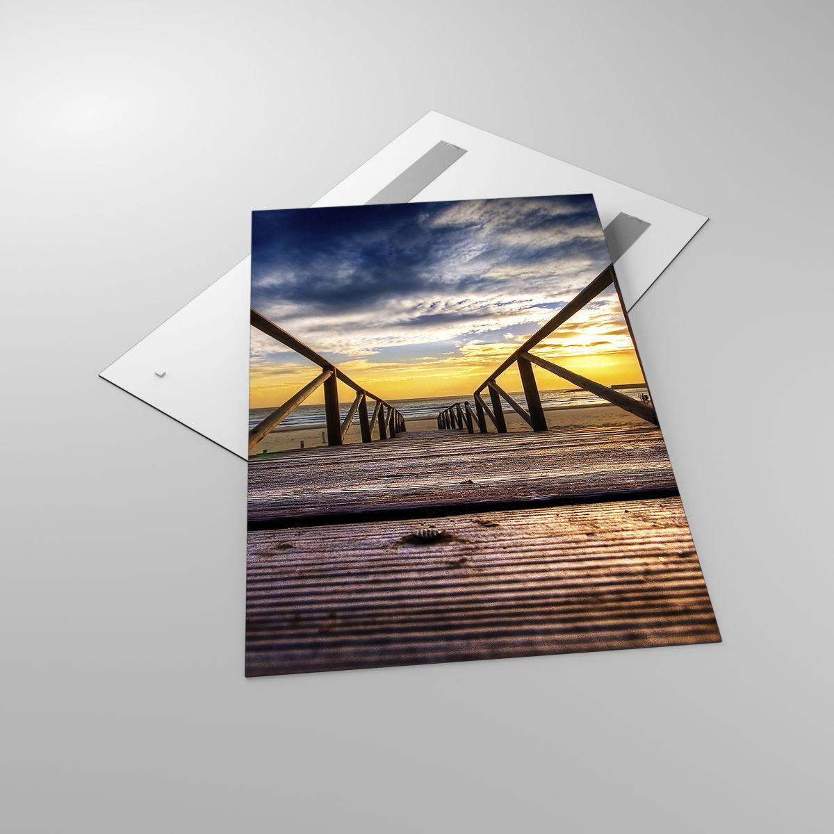Glasbild Landschaft, Glasbild Der Sonnenuntergang, Glasbild Meer, Glasbild Natur, Glasbild Abstieg Zum Strand