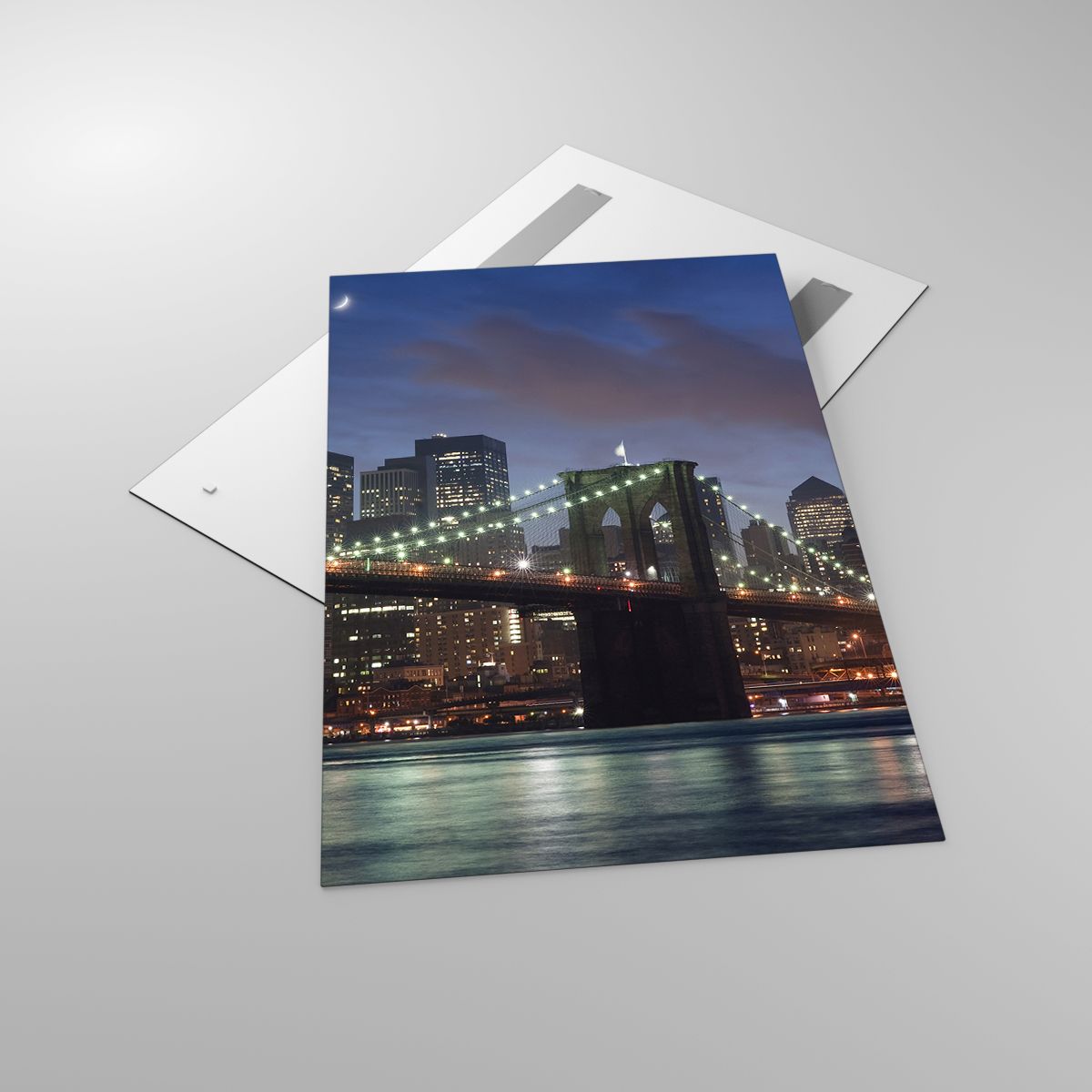 Glasbild Stadt, Glasbild New York, Glasbild Brooklyn Brücke, Glasbild Manhattan, Glasbild Usa