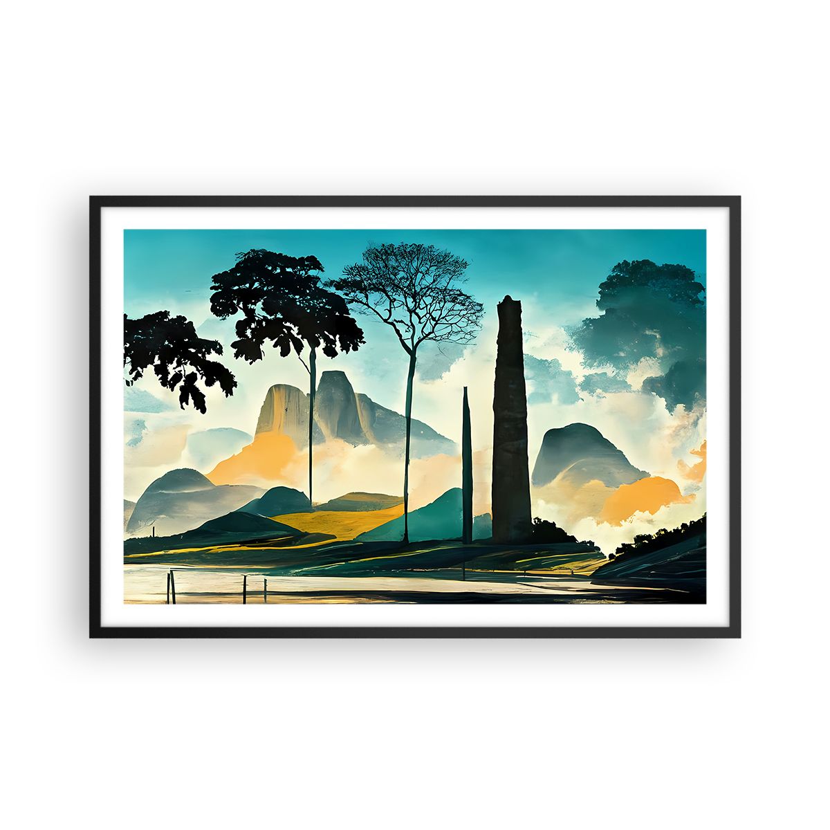 Affiche Poster Paysage Brésil Montagnes 61x91 Cm - Impression Moderne Sur Papier, Déco Murale Salon Chambre