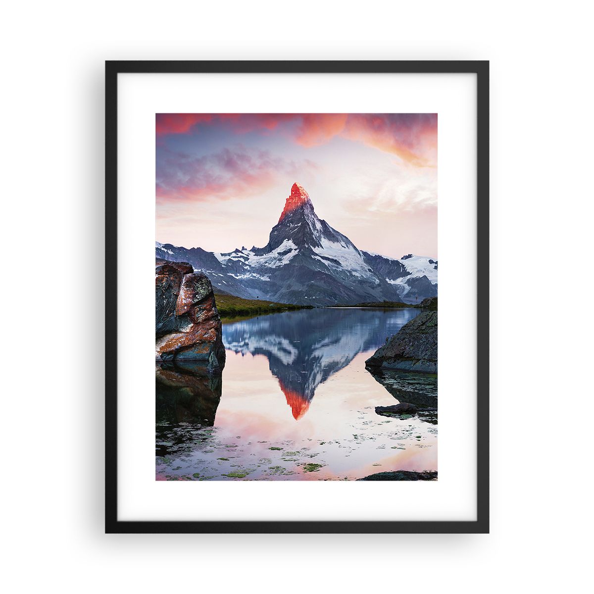 Poster Paysage D'hiver 40x50cm - Décoration Murale Moderne, Montagnes Enneigées, Papier Qualité