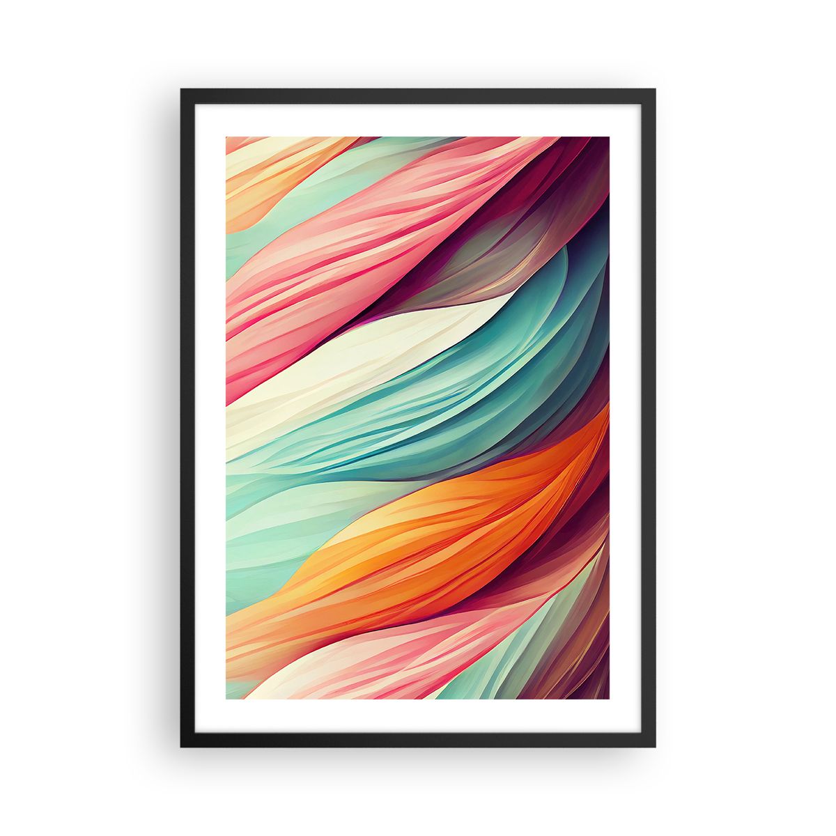 Poster Abstrait Moderne 50x70cm - Décoration Murale Rouge, Art Abstrait ARTTOR